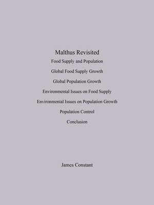cover image of Malthus Revisited